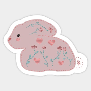 Cross-Stitch Rabbit Sticker